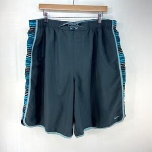Nike Gray Blue Mens Swim Trunks Swimsuit 3XL